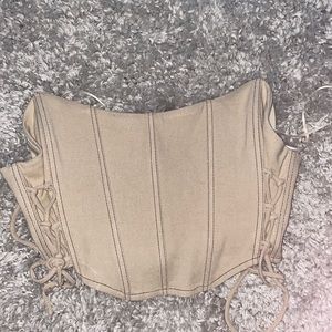 Small nude cropped corset top